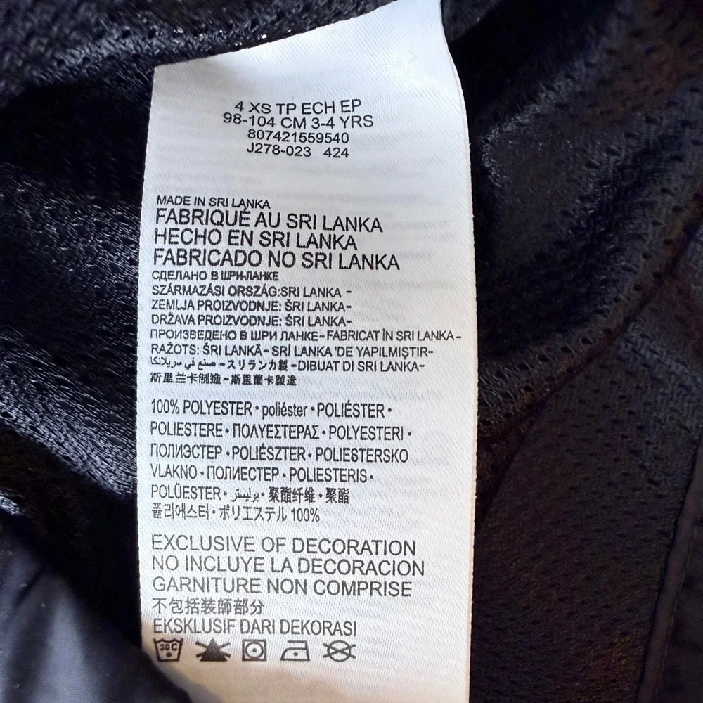 Nike Kids Repel Windbreaker Hooded Jacket Black Just Do It 86J278-023‎ Size 4 XS